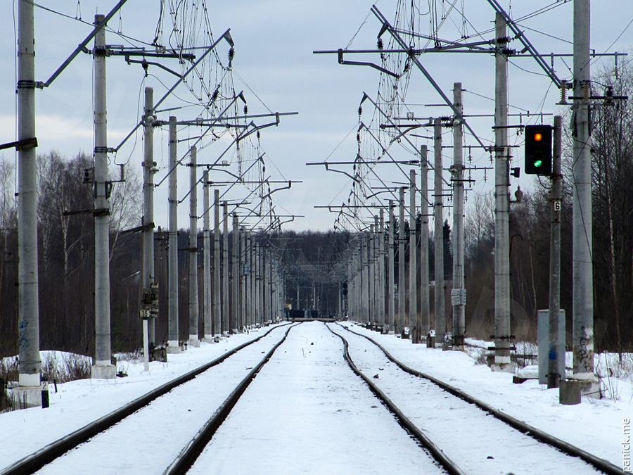 Главный ход Балтийской ж/д, станция Старый Петергоф, вид с Университета Главный ход Балтийской ж/д, станция Старый Петергоф, вид с Университета